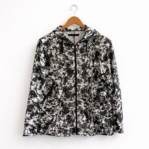 Brave Soul Monochrome Patterned Raincoat